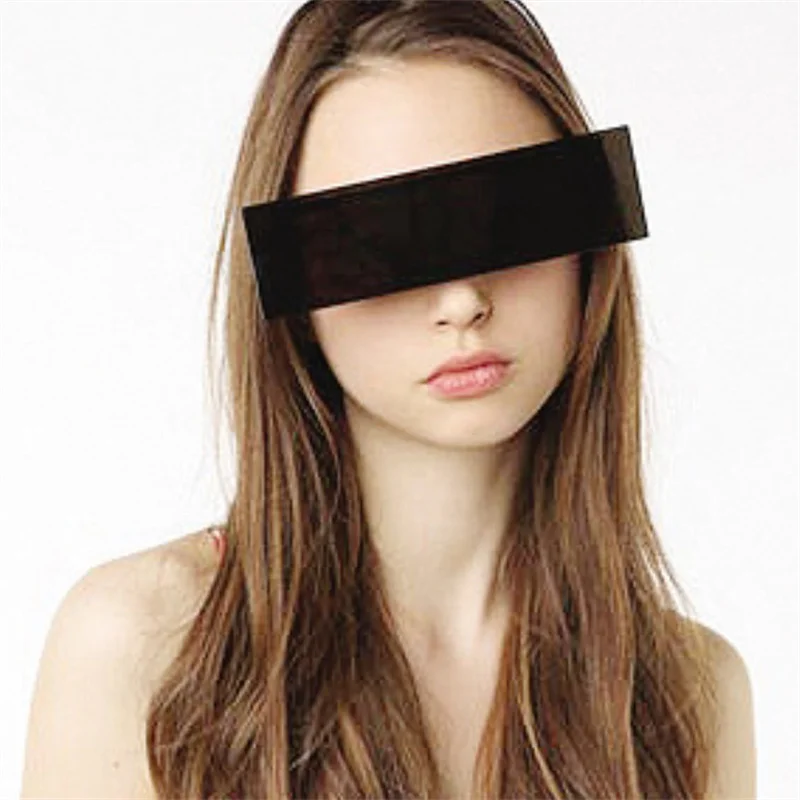 New 1Pc New Fancy Glasses Photobooth Props Censorship Black Eye Covered Bar Internet Sunglasses For Costume Xmas Party Cosplay