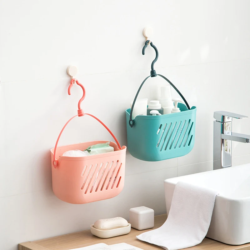 Hanging Shower Toiletry Bath Kitchen Baskets Tub Corner Organizer Dorm Tote Hooks Rack Hangable Storage Basket with Hook