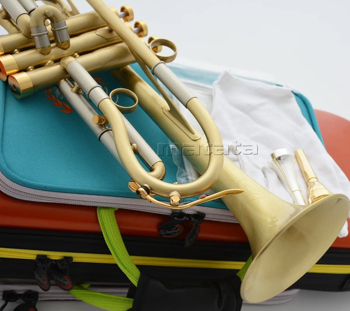 Fast Ship Customized Brushed Bb Trumpet Reverse Leadpipe German design Horn Large Bell