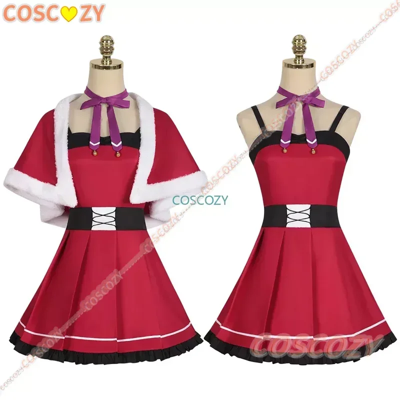 Oshi No Ko Ai Hoshino Christmas Cosplay Costume Lolita Red Dress Xmas Costume For Woman Role Play Party Anime Hat Legwear Outfit