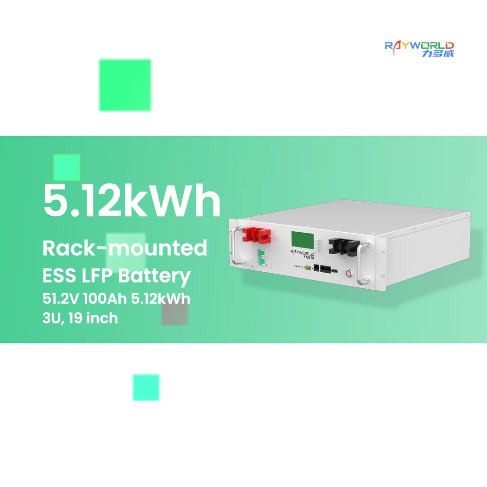 51.2V 100A LiFePO4 Battery Rack Mounted Energy Storage For Household Solar System High Pressure Intelligent Power Management