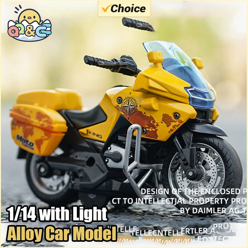 

Children's Toys 1:14 Alloy Pull Back Motorcycle Bike Men's Locomotive Police Car with Light and Music Birthday Gift for Boys Kid