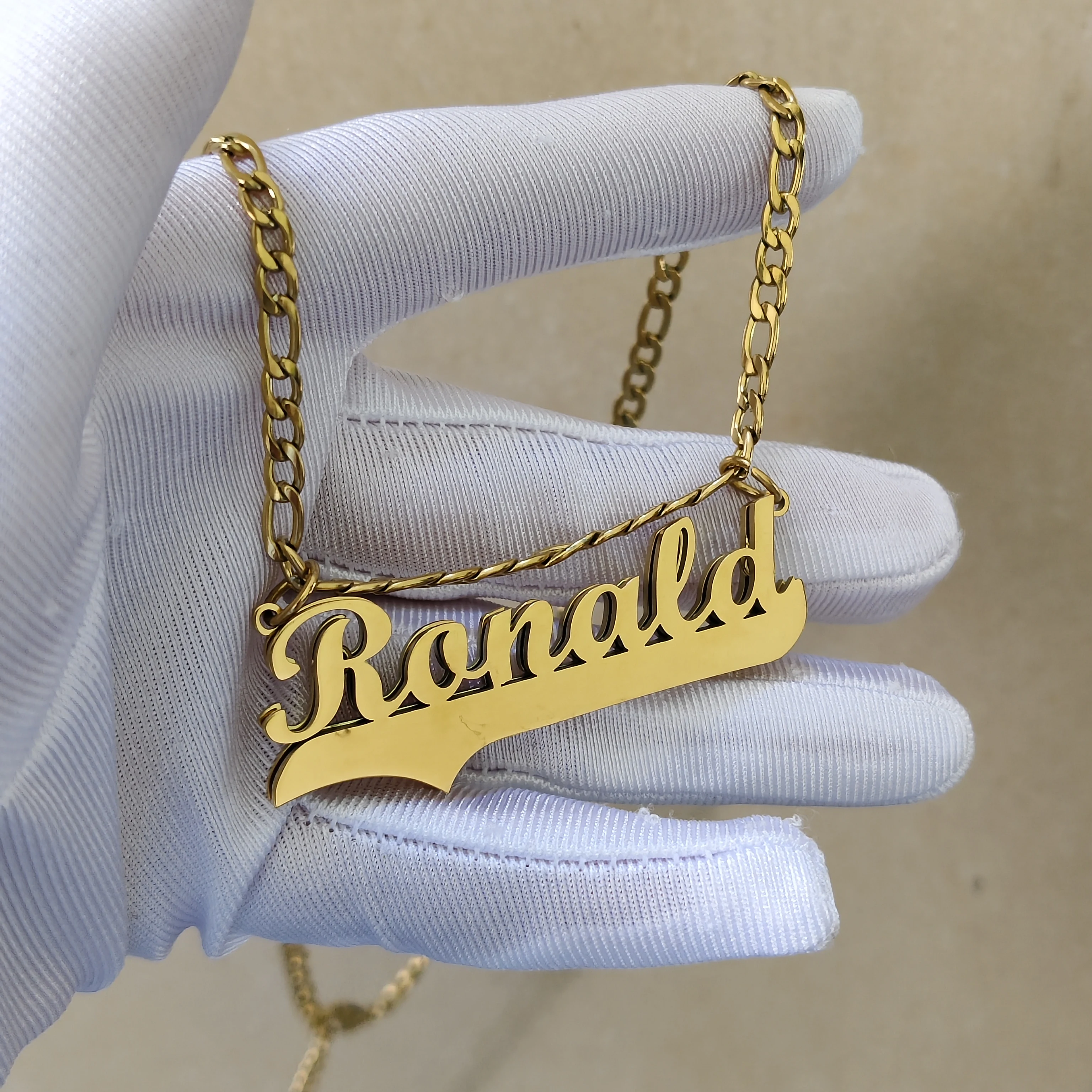 

DHQH Customized Name Double layer Necklace Personalized Letter Double layer 3D Adjustable Item Birthday Gift Factory Direct Sale