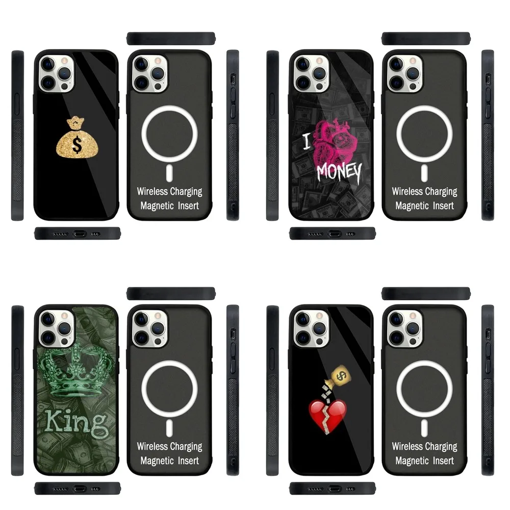 

Dollars Money Phone Case Strong Magnetic For IPhone 15,14,13,Pro,Max,Plus,11,12,Mini For Magsafe Wireless Charging