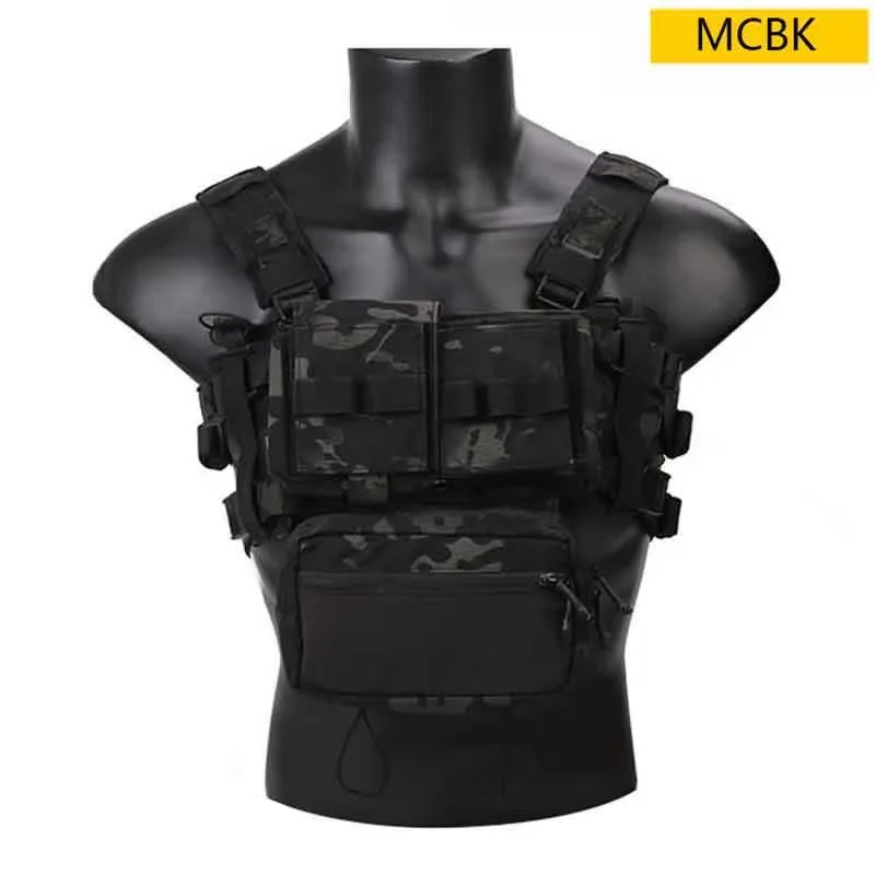 EMERSONGEAR Taktisches Chest Rig Micro Fight Chissis MK3 Chest Rig Airsoft Jagd Kampfweste mit 5,56 Mag Pouch Multi-Camo – Detail 13