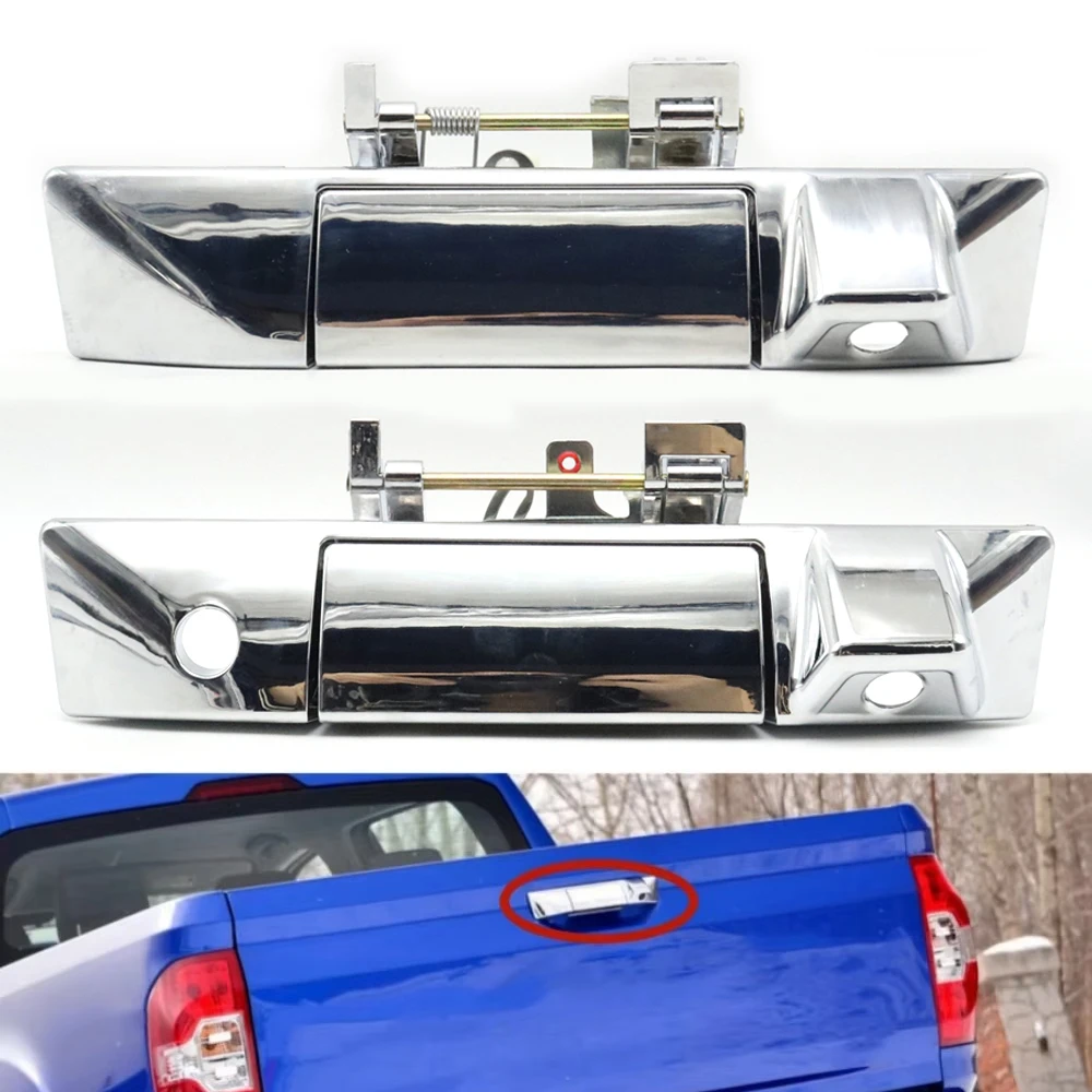 

Pickup Chrome Rear Trunk Tailgate Lock Door Handle Back Latch Release Bezel For SAIC MAXUS T60 T70 T90 2017-2020