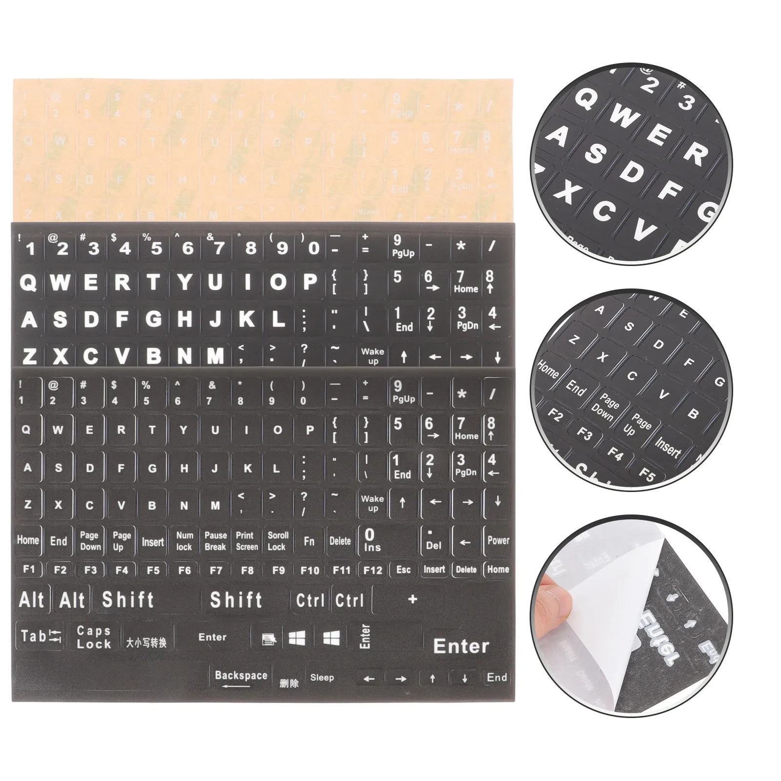 

3 Sheets English Keyboard Letter Stickers Premium PVC Universal Replacement Labels for Laptop Desktop Notebook Mechanical