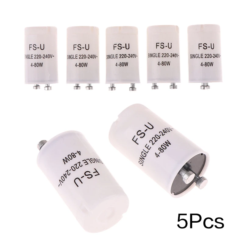 

5pcs Fluorescent Light Starter High Quality AC220V-240V 4-80W Fluorescent Tube Fuse Starter CE Rohs Fuse Starter For House Home
