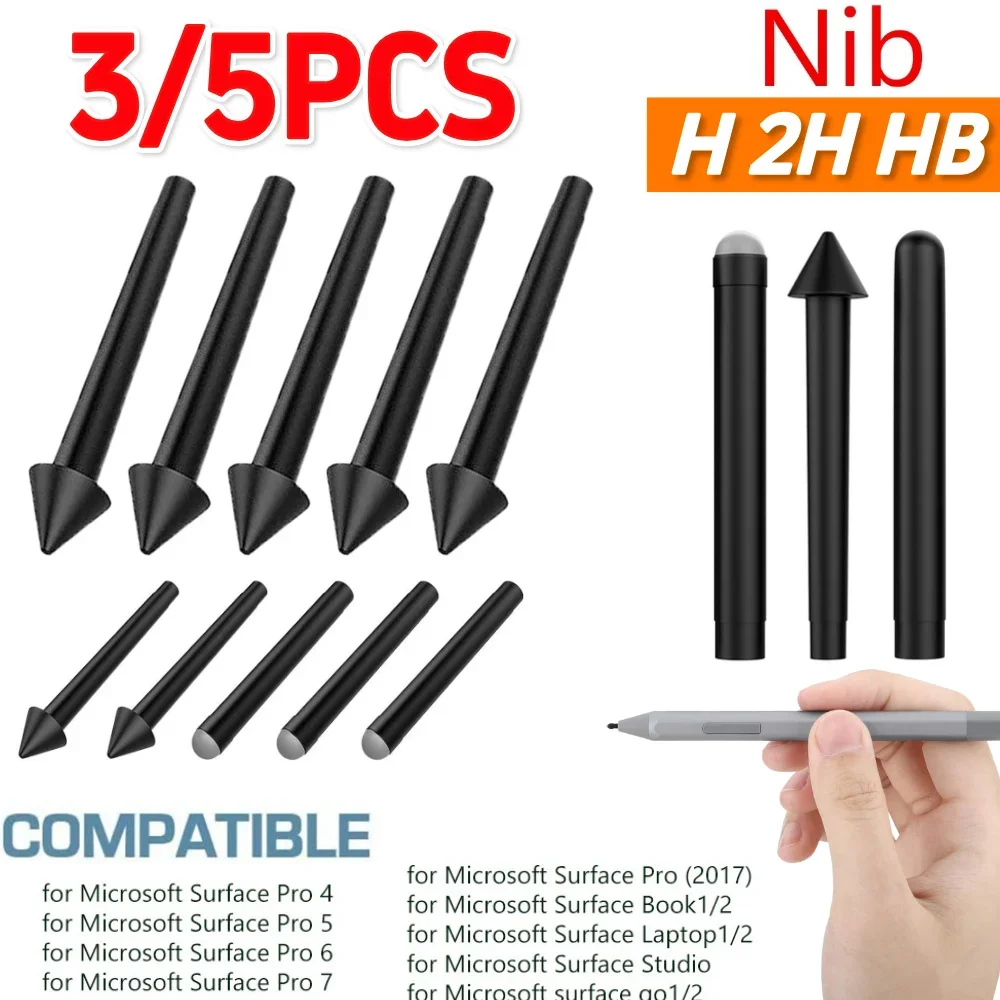 

Pen Tip for Microsoft Surface Pro 7/6/5 HB 2H H Refill Durable Pen Nib High Sensitivity Stylus Nib Replacement Tip Nib Kit
