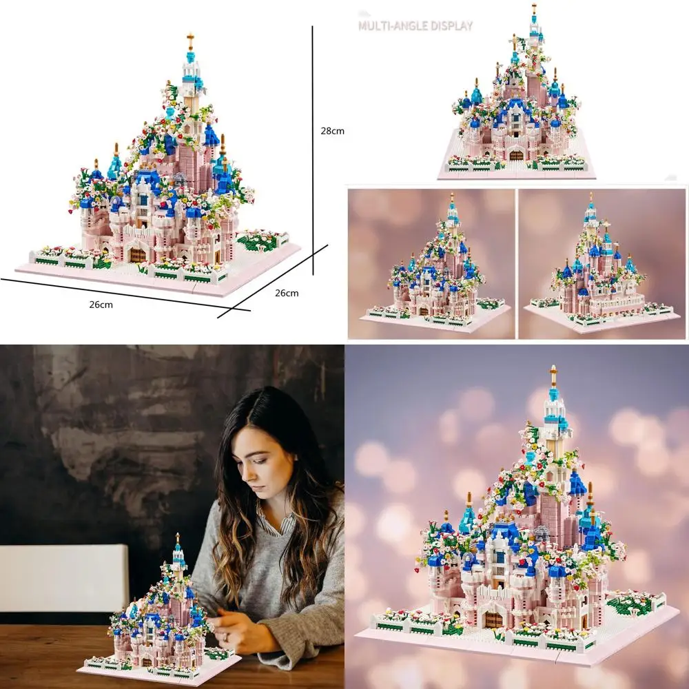 Kit de construction de château architectural sur le thème de la fleur : ensemble de plus de 4000 pièces pour adolescents et adultes - Édition améliorée