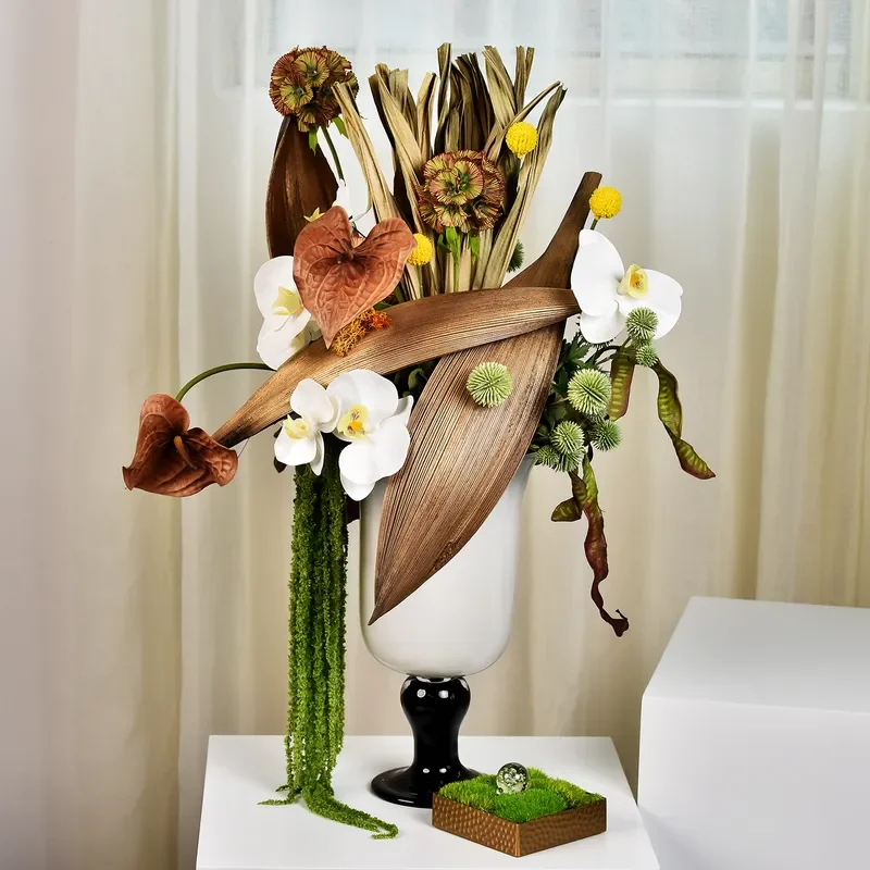 Modern Artificial Flower Arrangement Luxury Simulation Floral Decor for Living Room Dining Table Centerpiece Home Office