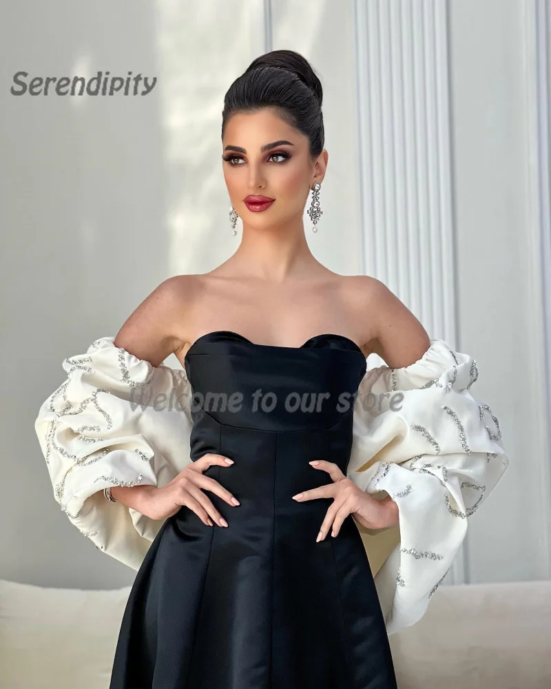 Serendipity فستان رسمي Stweetheart Straight Formal Long Evening Dress Elegant Sequined Puff Sleeve Prom Gown For Sexy Women 2024