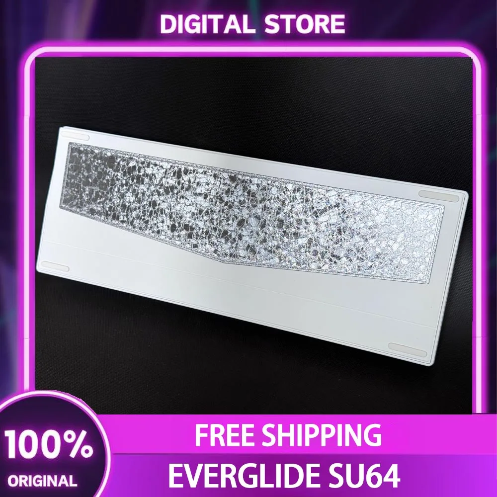 

Everglide Su64 Magnetic Switch Keyboard Wired Mechanica Keyboards USB Dual lamp position Aluminum Metal Full key ADC PC Keyboard