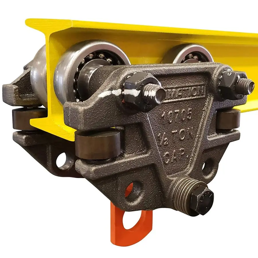 

Heavy Duty 1,000 Pound Capacity IBeam Trolley with Side Guide Rollers Ideal for Automotive Assembly Plants Industrial Grade, Hig