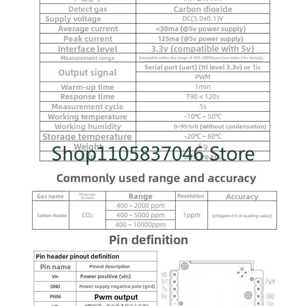 High precision CO2 sensor module MH-Z1911A HVAC air smart home CO2 detection module