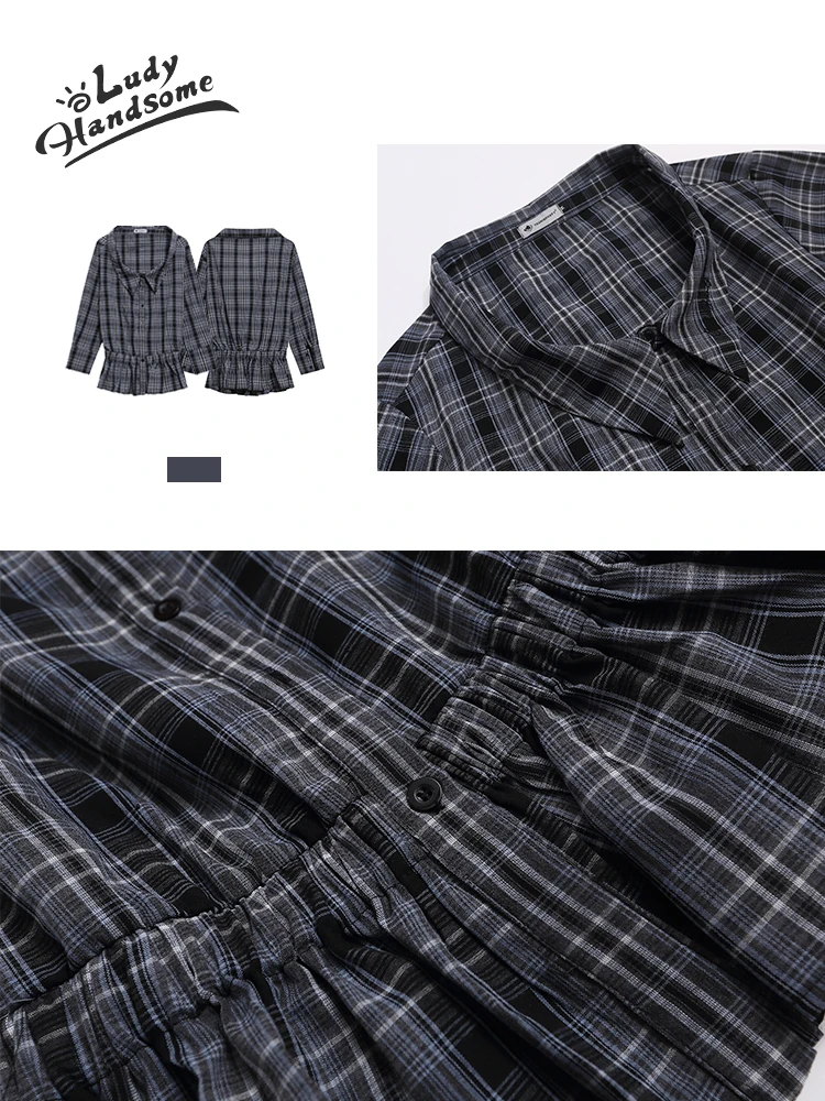 

Ретро-топ в американском стиле с клетчатым узором, женский, удлиненный, с эффектом утончения талии, с открытыми плечами, двойного назначения, средней длины