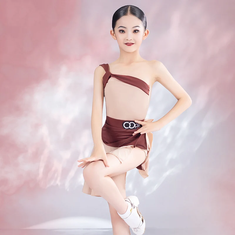 

Summer Latin Dance Clothes For Girls Off Shoulder Bodysuit Skirt ChaCha Competition Outfit Rumba Samba Dance Costume YS4915