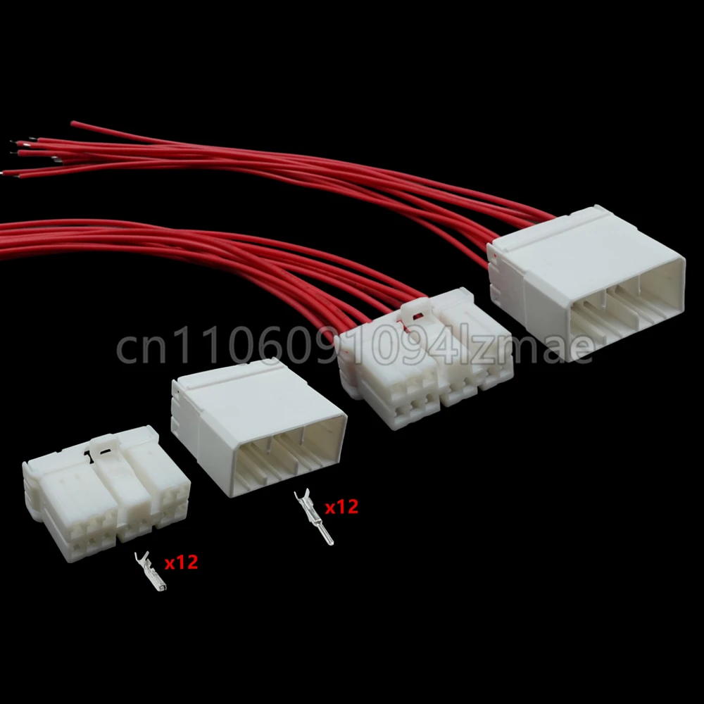 12 Pin AC Assembly Auto Cable Harness Socket Automobile Male Female Docking Connector Car Parts 174933-1 173851-1 368542-1