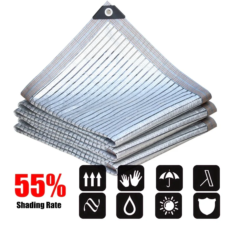 55% Shading Anti UV Aluminum Foil Sun shade Net Garden Gazebo Roof Top Sun Shading Sails Garden Succulent Plant Cover