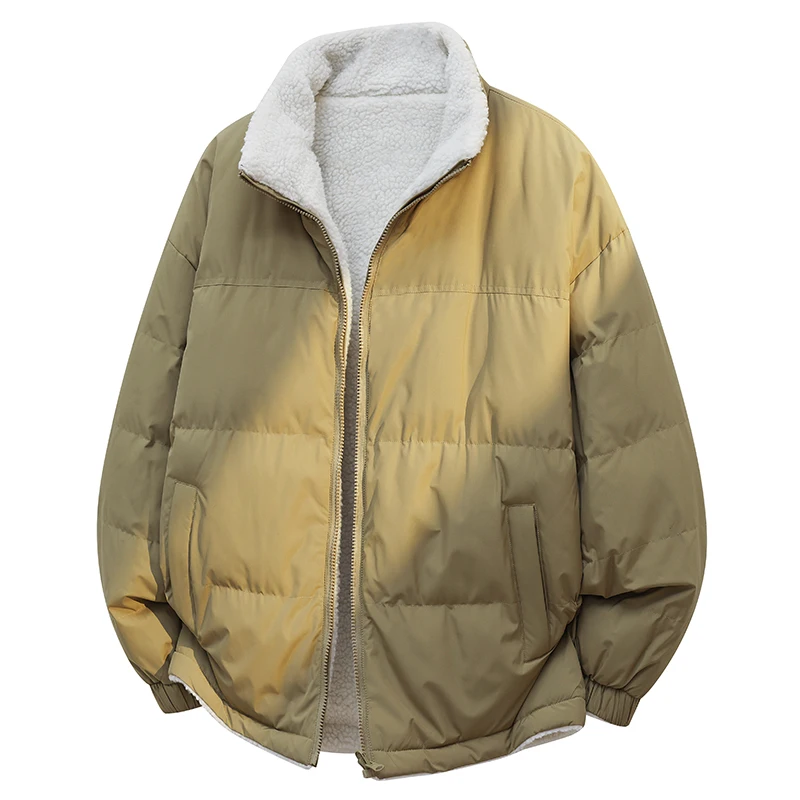 Men's and Women Matching Autumn-Winter Fashionable Loose Cotton Jackets Double-Sided Wearable Versatile Cotton Coat size M - 8XL