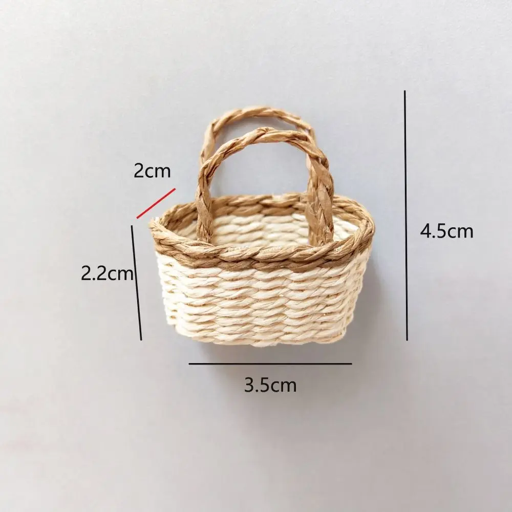 Mini Miniature Dollhouse Basket Handmade DIY Paper Vine Basket Fashion Hand Woven Basket For BJD Dolls/for Ob11 Dolls
