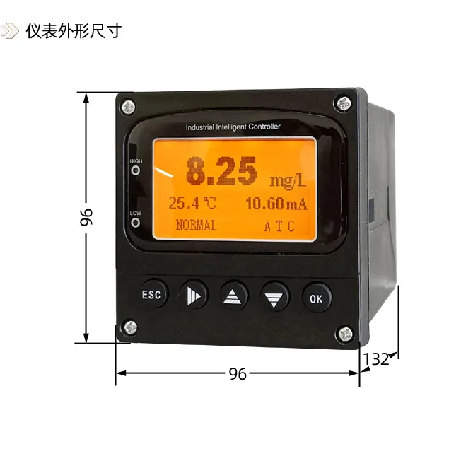 Industrial fluorescence method dissolved oxygen meter dissolved oxygen controller oxygen content measuring instrument fish pond