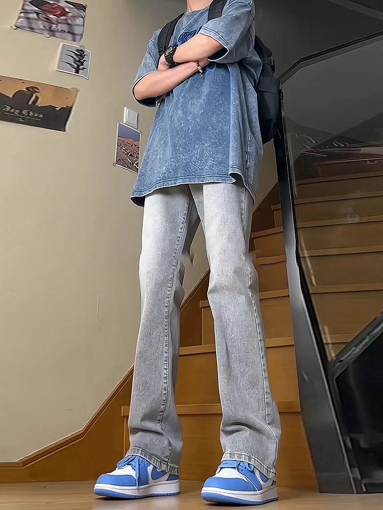 

Мужские джинсы American Slim Fit прямого кроя для повседневной носки, весенний сезон, модный тренд для подростков