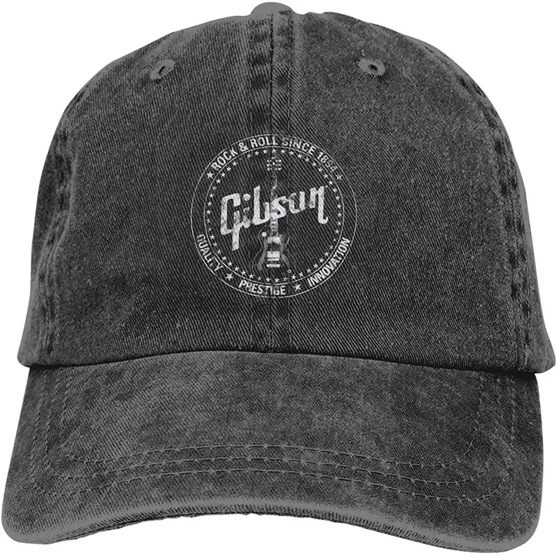 

OOworld Gibson Since 1894 McCarty Les Paul Guitar Denim Cap for Women Baseball Cap for Men Unisex Cowboy Cap Hiphop Cap Sun Hat