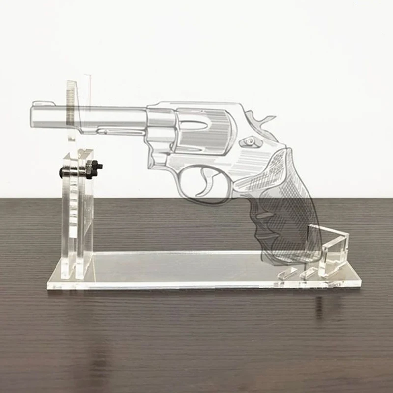 NEW Clear Acrylic Hand Gun Display Stand Pistol Rack 5 Gears Adjustable Short Toy Gun Model Showing Rack