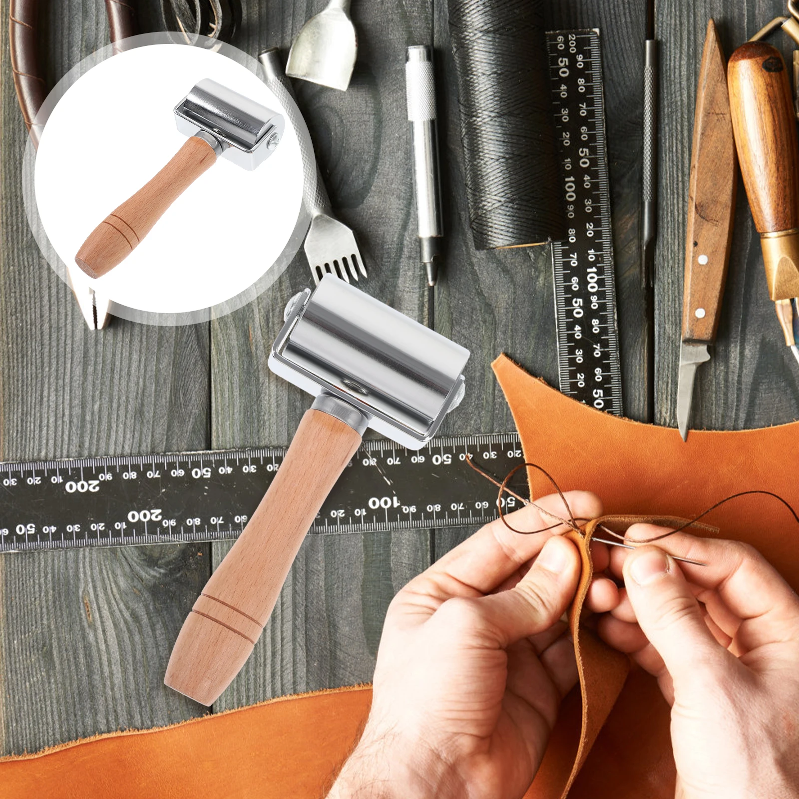 

Roller Tool Iron Construction Smooth Edge Rolling For Craft Seam Press Professional Grade Making Tools Crafts