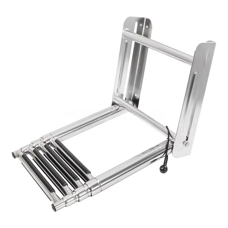 Marine Hardware Boat Stainless Steel Telescoping Drop Heavy-duty 4 Step Ladder With Swim Platform Yacht