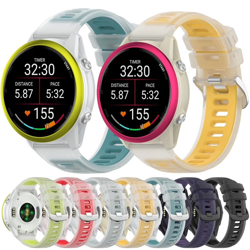 Jelly Silicone Band For Garmin Forerunner 745 965 255 245 645 970 570 S70 47 42mm Sport Strap For Garmin Venu 2 3 SQ2 Active 5 6