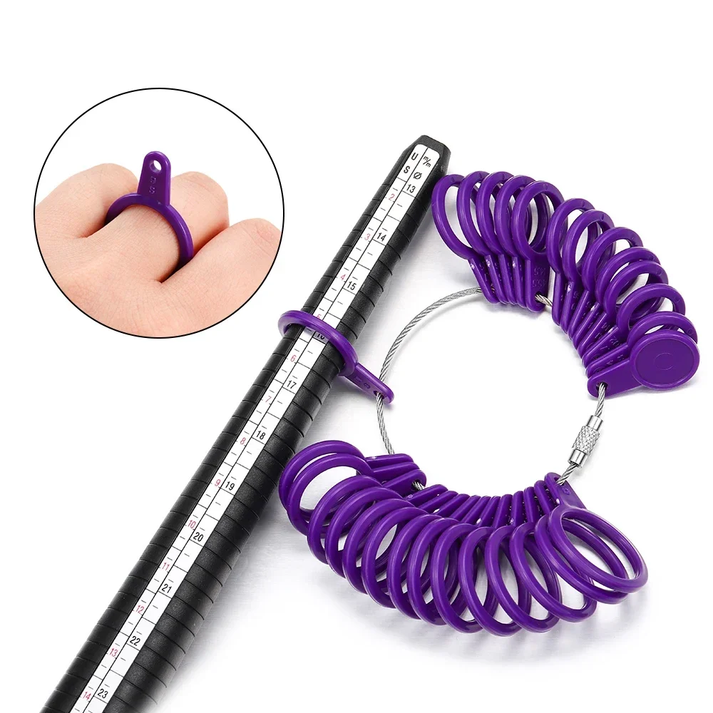 Ring Measuring Tool 1Pc Plastic Ring Size Measure US 0-13 UK A-Z Accurate Sizing for Jewelry
