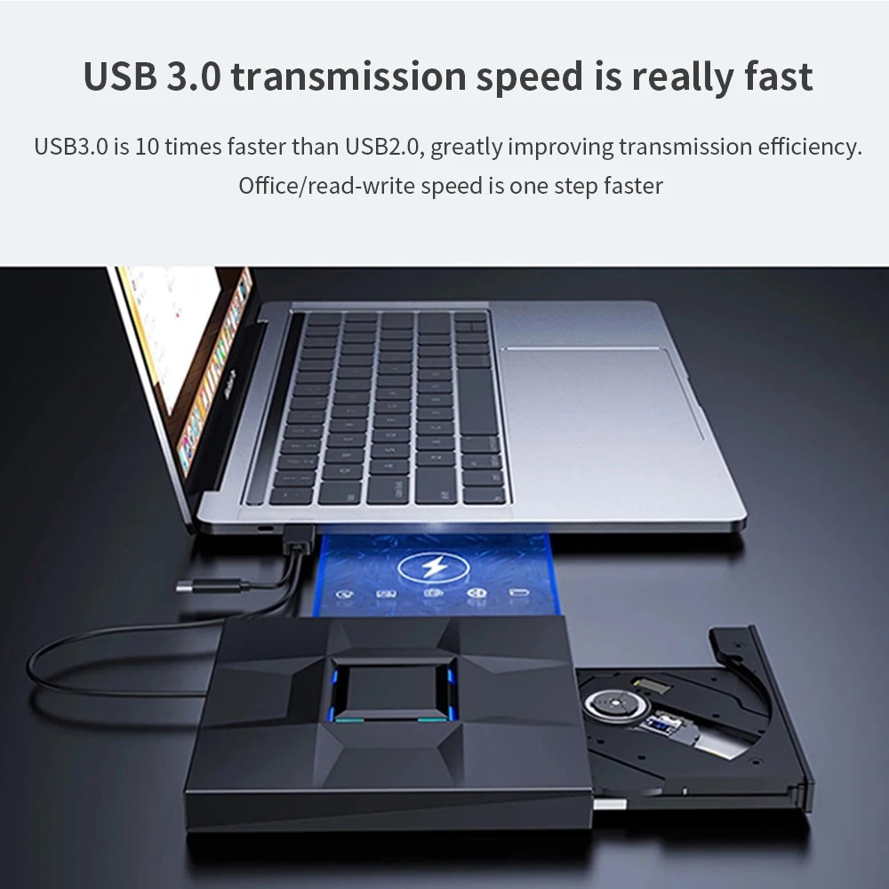 USB 3.0 Type-C External DVD Drive CD Player CD DVD RW Optical Drive DVD Burner DVD Writer For Laptop Notebook