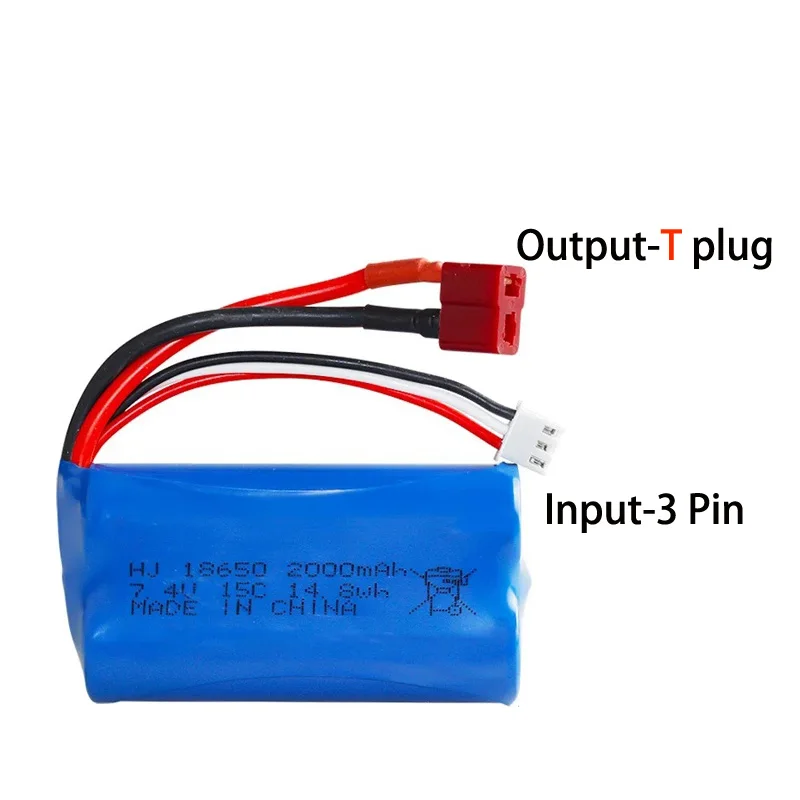 18650 Batteria ricaricabile da 7,4 V 2000 mAh Adatta per telecomando Auto Barca Veicolo fuoristrada Batterie ad alta velocità per auto ad alta