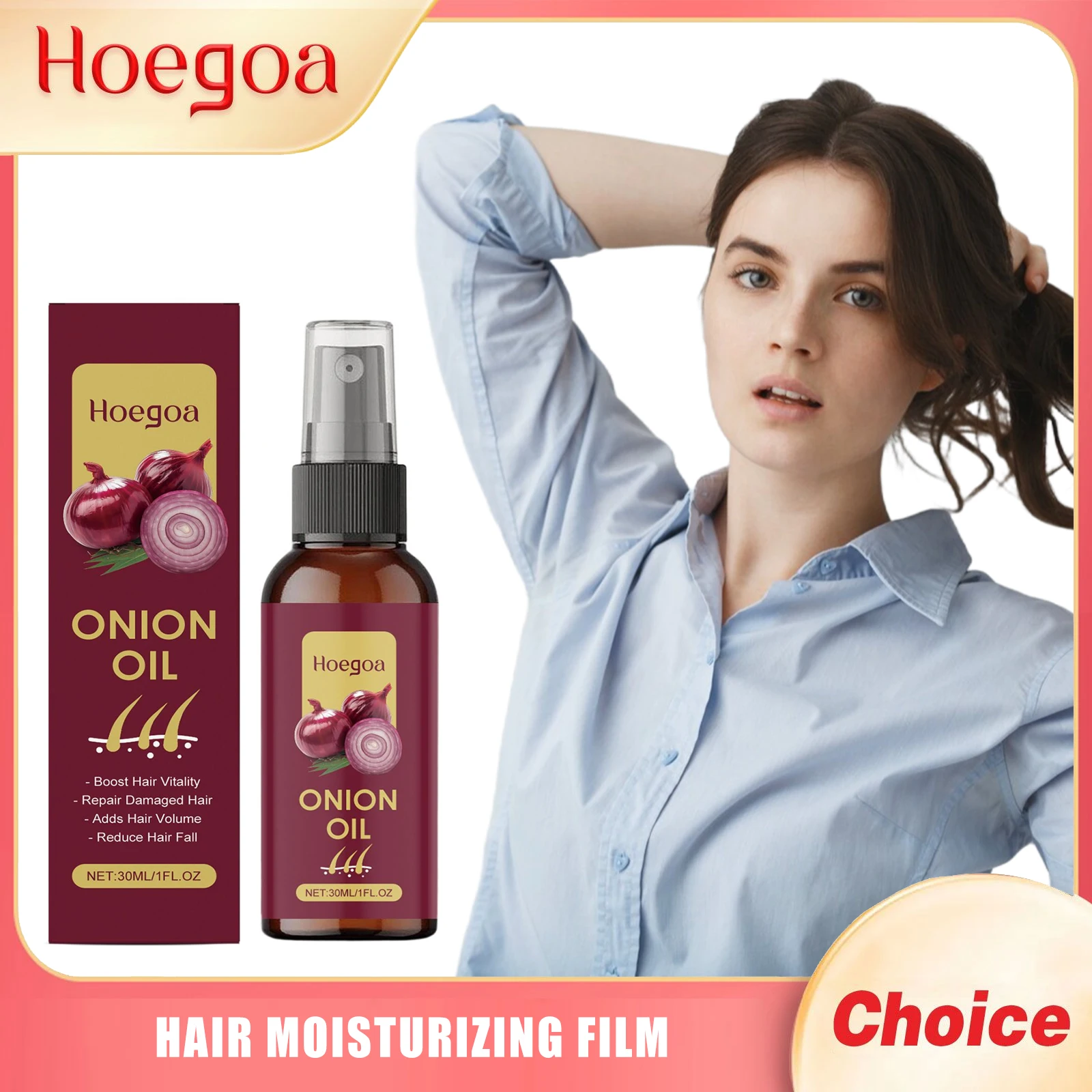HOEGOA Onion Hair Care Essential Oil Promote Growth Improve Quality Prevent Loss Eliminate Frizz Hair Loss Nourish Essential Oil