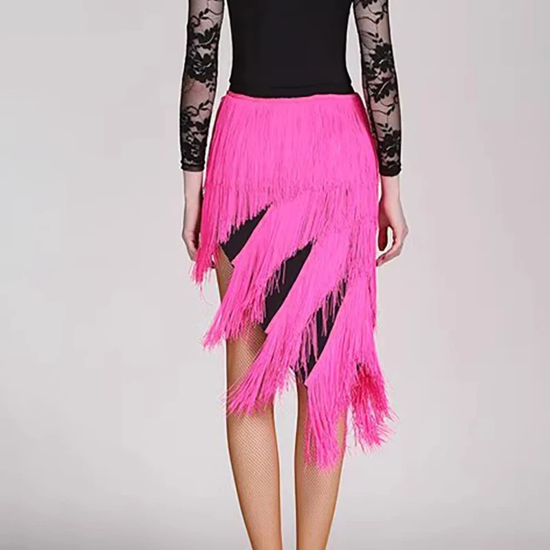 2026 New Latin Dance Skirt for Women Tassel Salsa  Rumba Dancewear Fringe Swing Hip Scarf  Stage Performance Ballroom Outfits