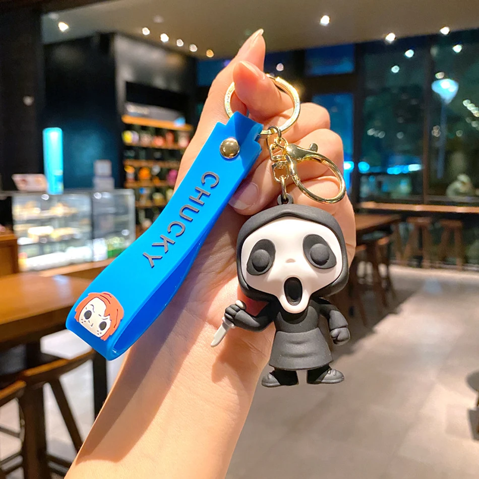 Filme de terror um pesadelo em elm street chaveiro cosplay horror acessórios de festa de halloween presentes dos desenhos animados pingente chaveiros