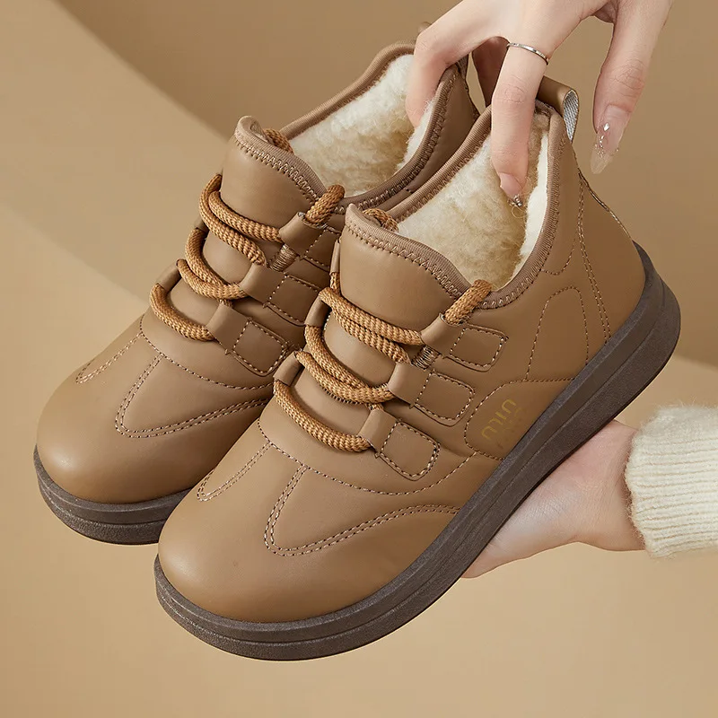 

2025 Winter New Women's Cotton Boots Casual Fashion Mom Snow Boots Waterproof Anti-Slip Warm Cotton Shoes