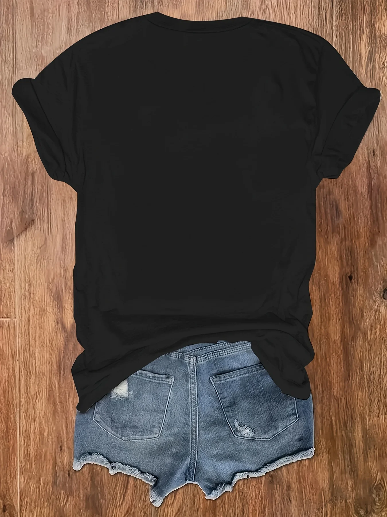 Kaos Gambar Kucing Ukuran Besar, Atasan Leher Kru Lengan Pendek Kasual Untuk Musim Semi & Musim Panas, Pakaian Ukuran Besar Wanita