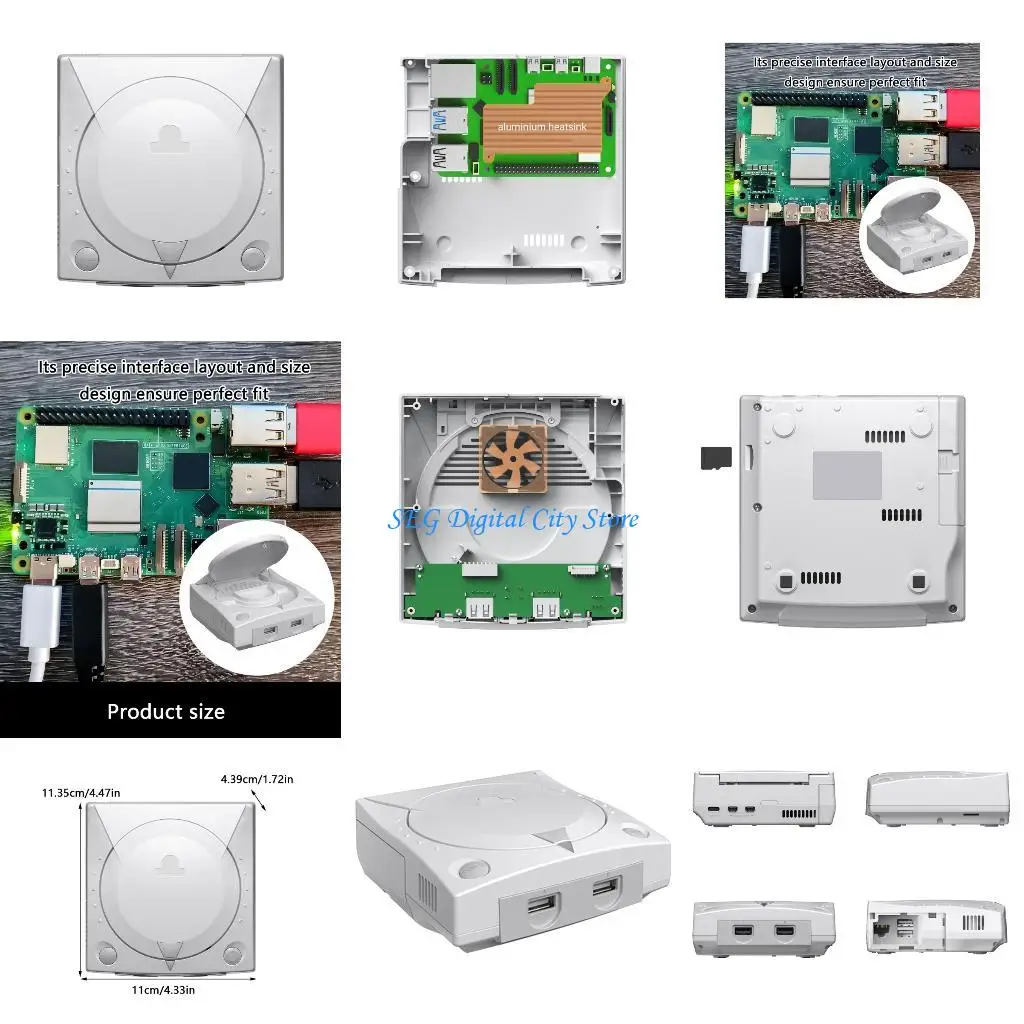 

U75B Quick Installation Dream Case for Pi 5 Dream Case with TF Card Slot USB LAN Ports Portable