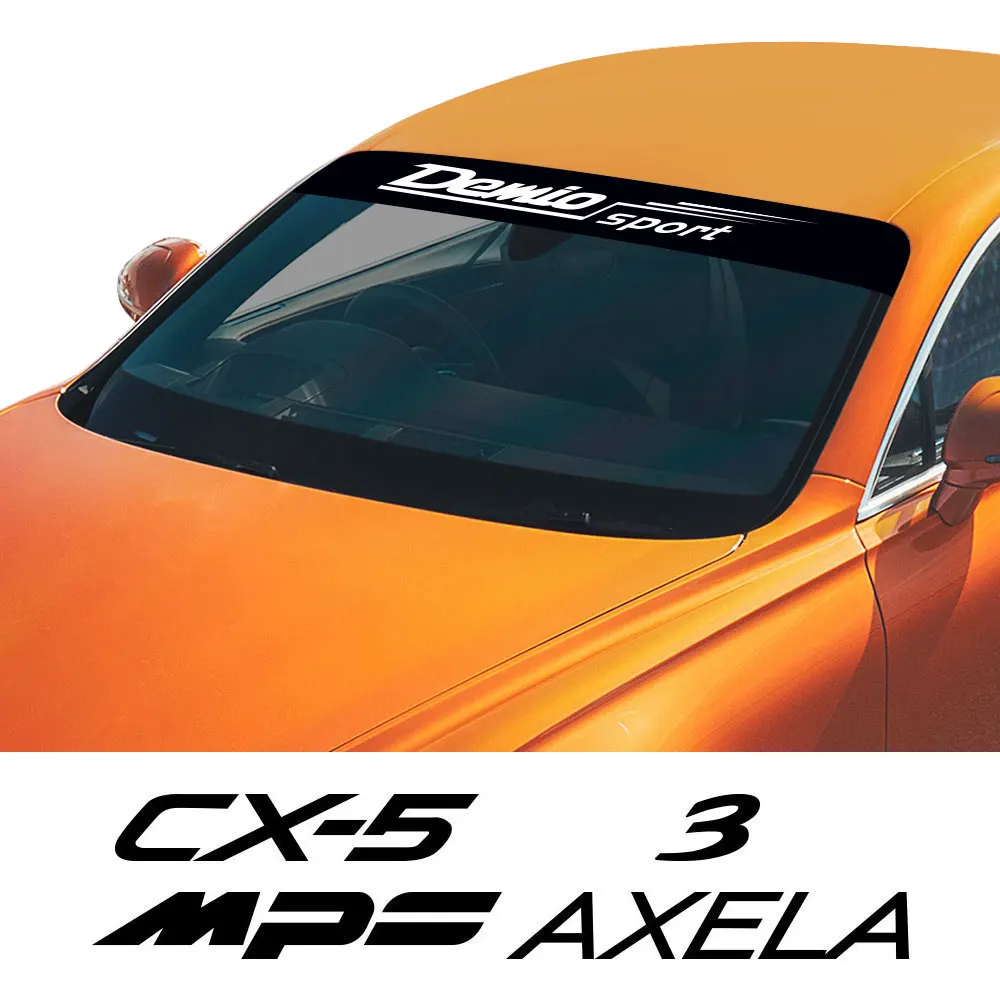 

Car Front Windshield Sticker For Mazda Demio CX-5 CX-3 3 6 Axela Atenza MS MPS Auto Checkered Decals Vinyl Film Wrap Accessories