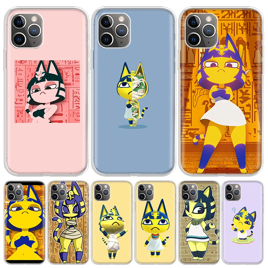 Coque de téléphone en silicone souple Cartoon Ankha, coque pour Apple iPhone 11, 12, Mini, 14, 15, Ultra, 13 Pro, Poly, X, XS Max, 7 Plus, 8, 6S, SE