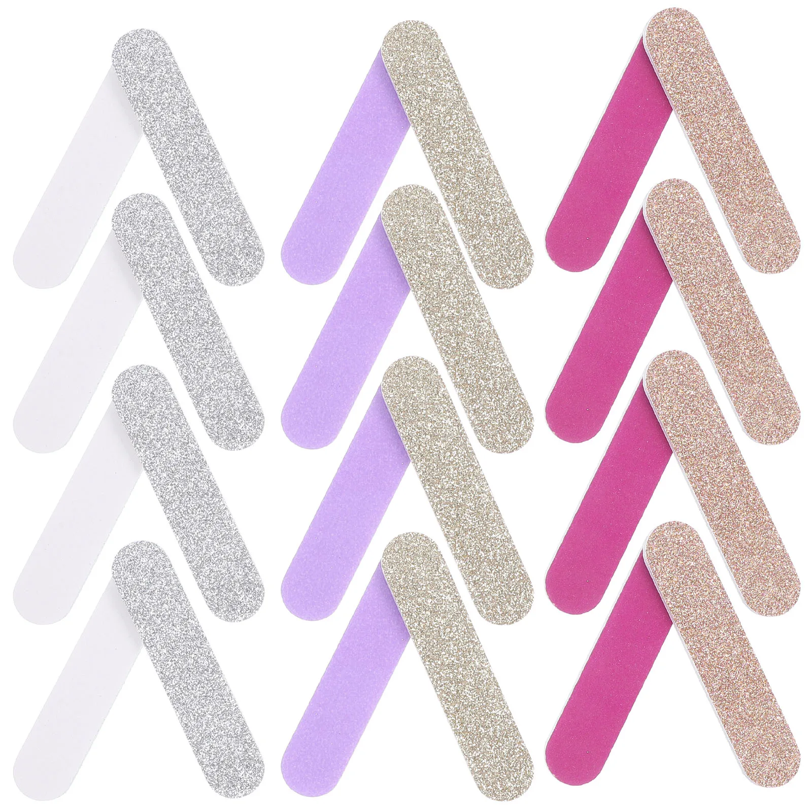 

30 Pcs Glitter Nail File Tools Kit Bulk Extra Fine Polish Mini Buffer Block and Plastic Files Filing Travel Salon