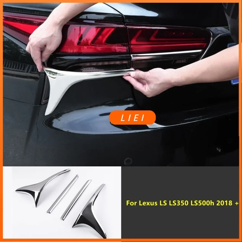 LIEI For Lexus LS LS350 LS500h 2018 + Car Style Rear Trunk Fog Light Tail Lamp Trim Protector Decoration Accessories Exterior St