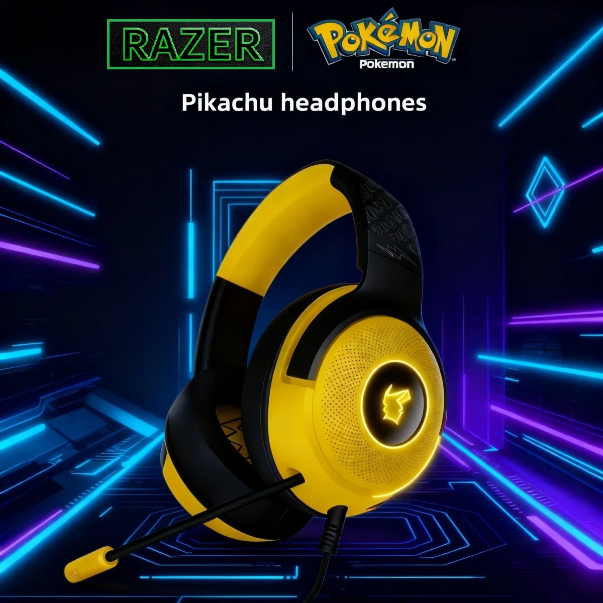 Razer Kraken V3 X Pokemon Pikachu Headworn gaming headphones