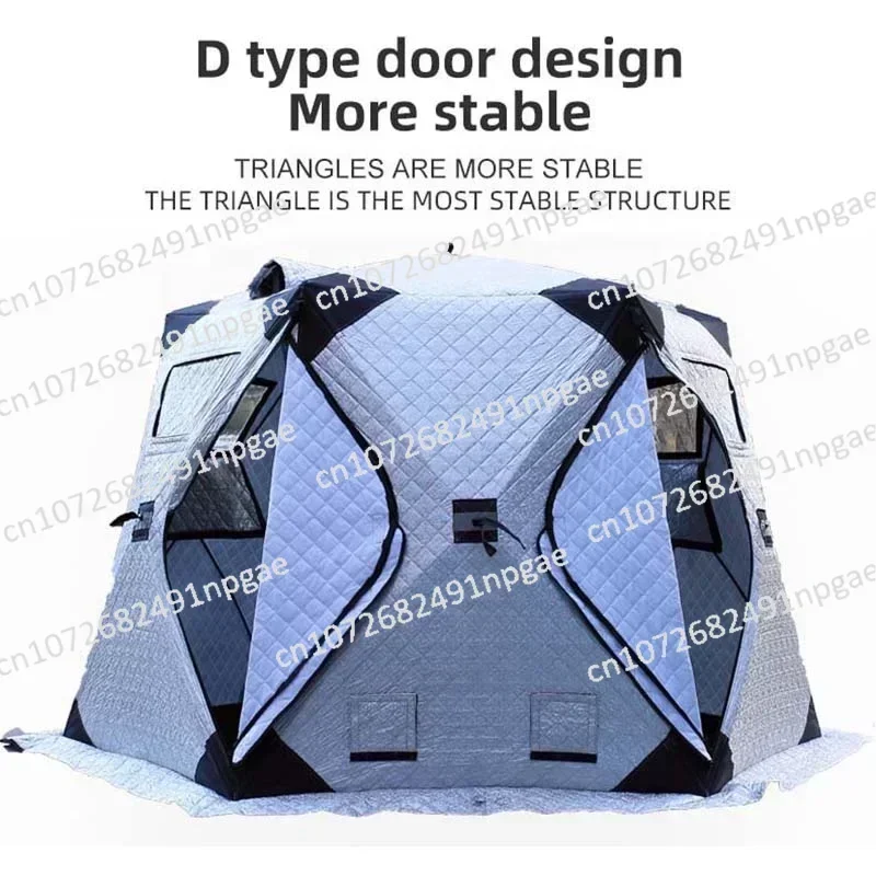 OME Winter Insulated Big Sauna Tent Outdoor Camping Equipment  Portable 4 Person Pop Up Ice Fishing Tents