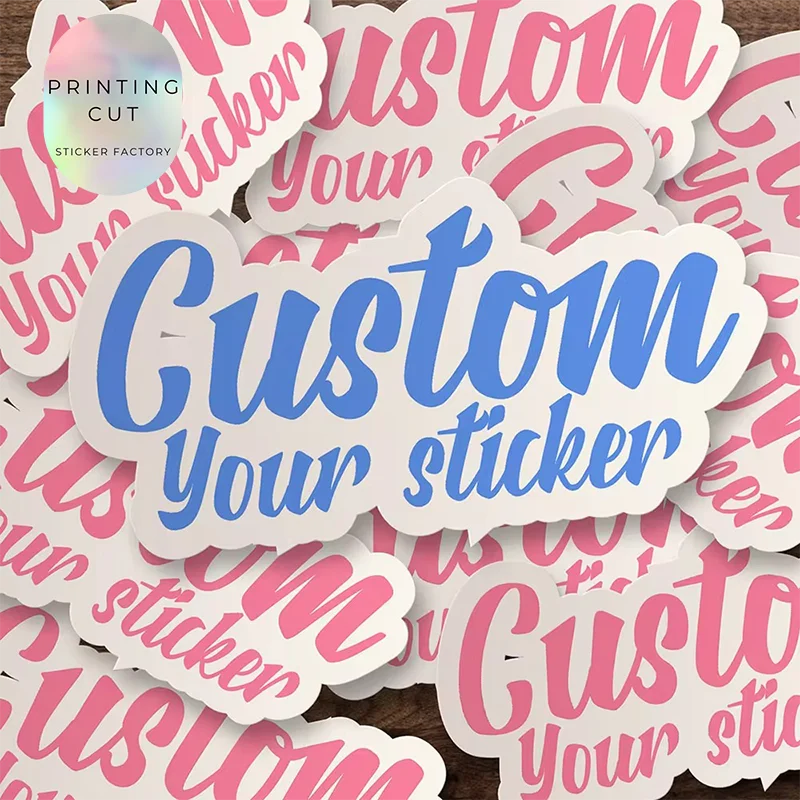 100pcs Die-cut Custom LOGO Sticker Brand Wedding Iabel Birthdays Baptism Stickers Design Your Own Stickers Personalize Stickers