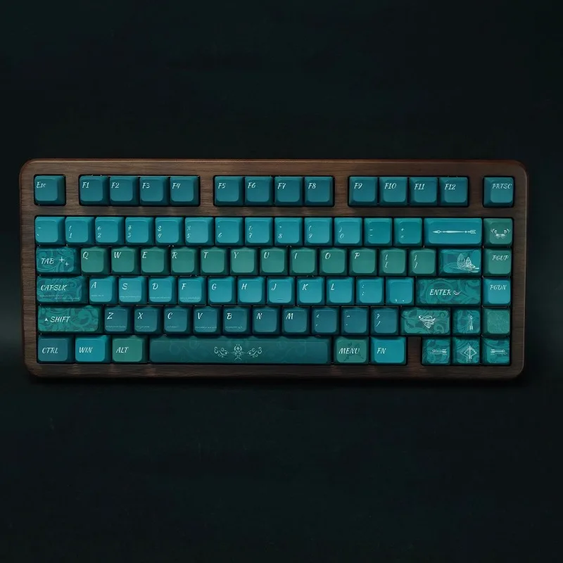

Колпачки для клавиш Green Sun Spirit PBT, индивидуальный профиль MDA, индивидуальная фигурка, 68/75/87/98/104 клавиш, колпачки для механической игровой клавиатуры