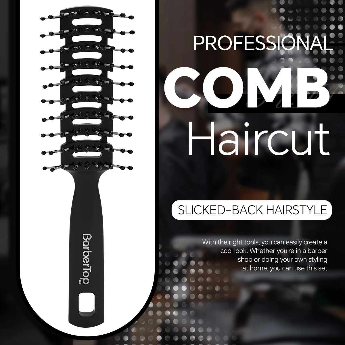 Hair Coloring Brush with Fish Bone Shape Comb Heat-Resistant Barber Tool for Home DIY Hair Dyeing